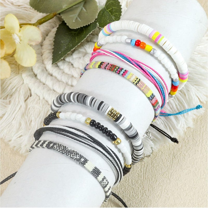 Mannikesi Beach Bracelet Set for Men and Women, Surfer Men Bracelet, Braided Boho Summer Bracelets Adjustable Men's Bracelet Handmade Women Bracelet String Rope Ankle Bracelets Birthday Gift - Image 3